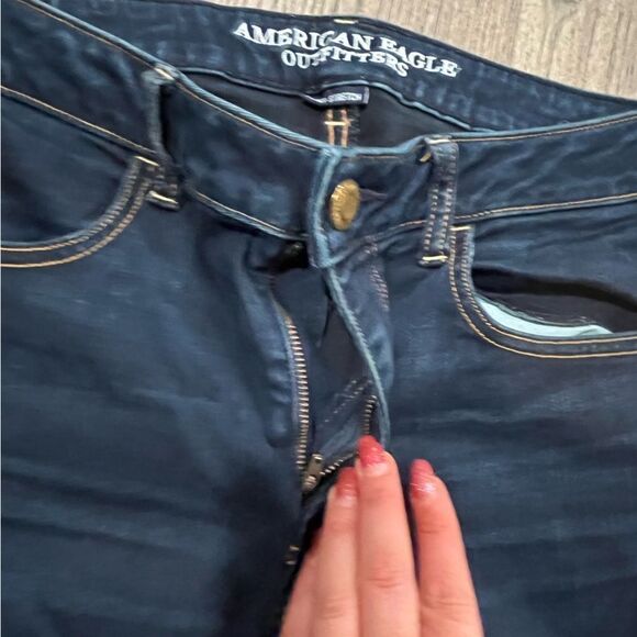American Eagle Outfitters Super Stretch Skinny Jeans Denim Dark Wash Size 6 - Picture 6 of 11